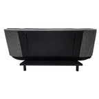 Divano letto in tessuto con gambe nere e cuscini - Vittoria