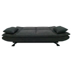 Divano letto in tessuto con gambe nere e cuscini - Vittoria