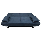 Divano letto in tessuto con gambe nere e cuscini - Vittoria