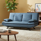 Divano letto in tessuto con gambe nere e cuscini - Vittoria