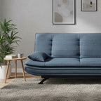 Divano letto in tessuto con gambe nere e cuscini - Vittoria