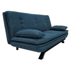 Divano letto in tessuto con gambe nere e cuscini - Vittoria