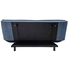 Divano letto in tessuto con gambe nere e cuscini - Vittoria