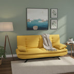 Divano letto in tessuto con gambe nere e cuscini - Vittoria