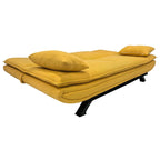 Divano letto in tessuto con gambe nere e cuscini - Vittoria