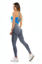 Leggings grigio modello POLLY a vita alta senza cuciture