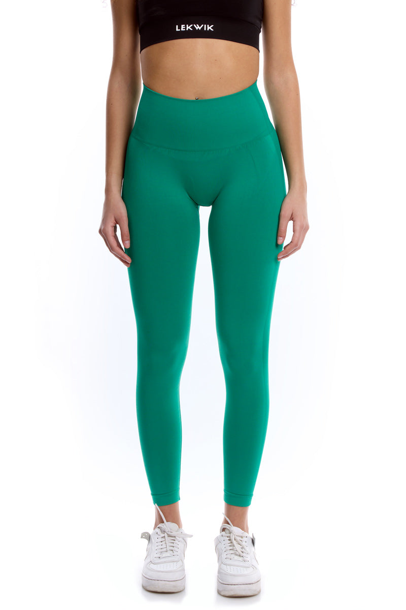 Leggings verde modello POLLY a vita alta senza cuciture