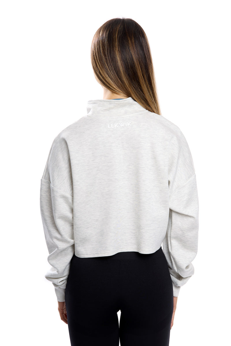 Felpa a vita corta bianca modello IRIS