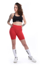 Shorts carminio modello EVA a vita alta senza cuciture