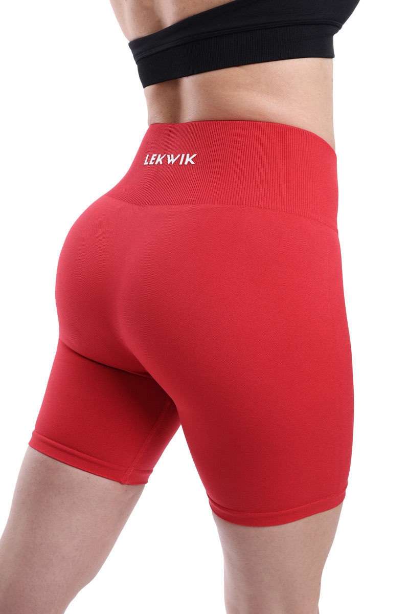 Shorts carminio modello EVA a vita alta senza cuciture