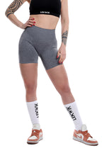 Shorts grigio modello POLLY a vita alta senza cuciture