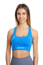 Top sportivo INES intrecciato blu elettrico
