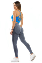 Top sportivo INES intrecciato blu elettrico