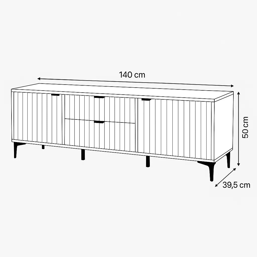 Mobile porta TV moderno con ante e cassetti in melamina legno - Lignum