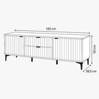 Mobile porta TV moderno con ante e cassetti in melamina legno - Lignum