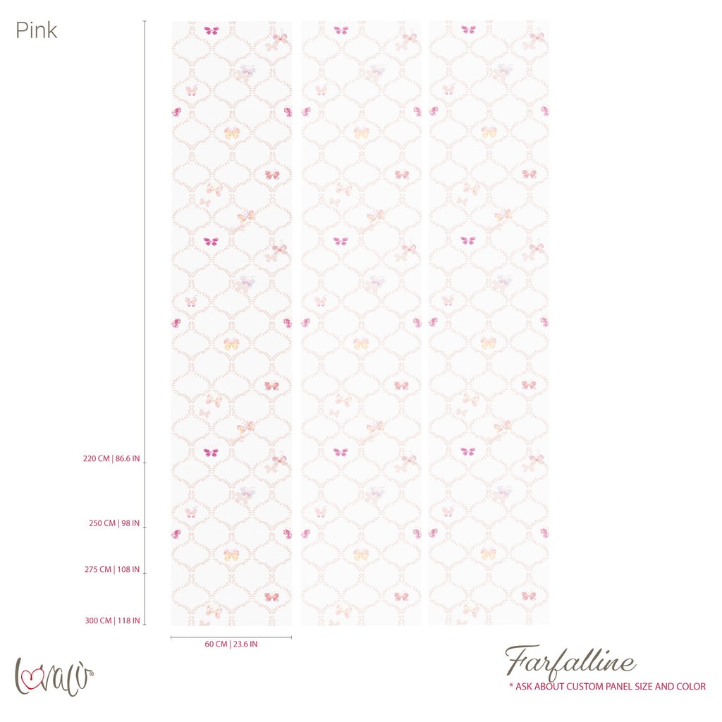 Carta da parati - Farfalline rosa