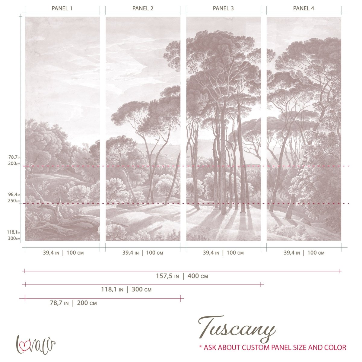 Fotomurale Vintage Paesaggio Toscano